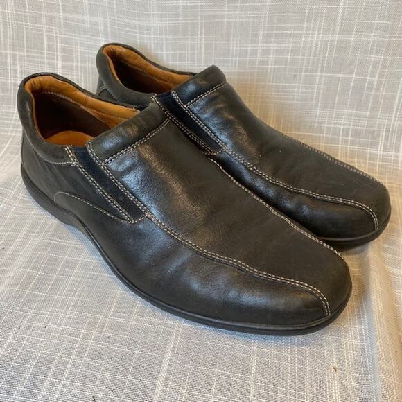Cole Haan Black Bicycle Toe Contrast Stitch Slip On Loafer Mens 9.5 - Picture 1 of 7